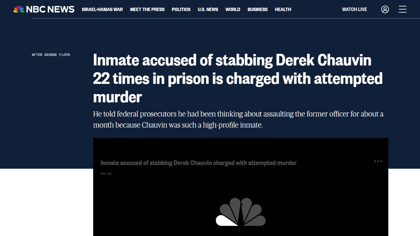 Inmate accused of stabbing Derek Chauvin 22 times in prison is charged ...